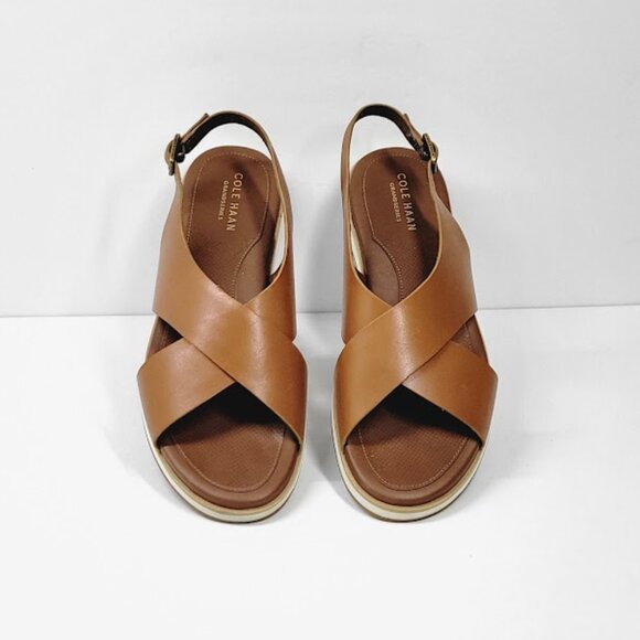COLE HAAN mira cross-band leather slingback sandals Sz 8B - Picture 2 of 8